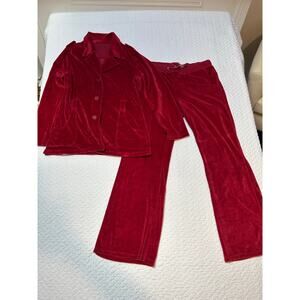 RXB BURGUNDY VELVET 2 piece loungewear / Size - Large